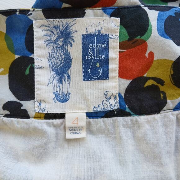 Edmé & Esyllte Bubble Finger Paints A-line Skirt size 4 REPAIRED lined cotton - Picture 7 of 13